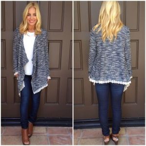 Maroon and Lace Cardigan